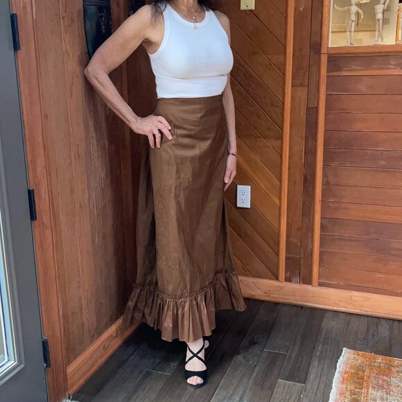 Calypso silk maxi vintage skirt - Picture 1 of 9